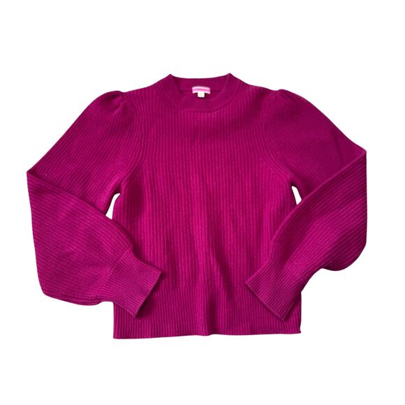 J CREW Sweater, Size women's MEDIUM, 100% Cashmere, Hot Pink; crew neck - Picture 1 of 9
